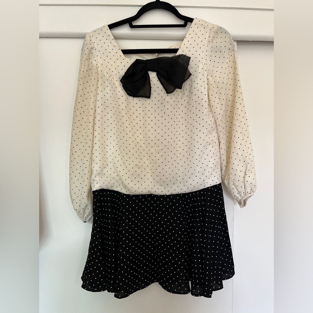Vintage Classic Black & white polka dot - Dress women’s size 6 circa 1960s